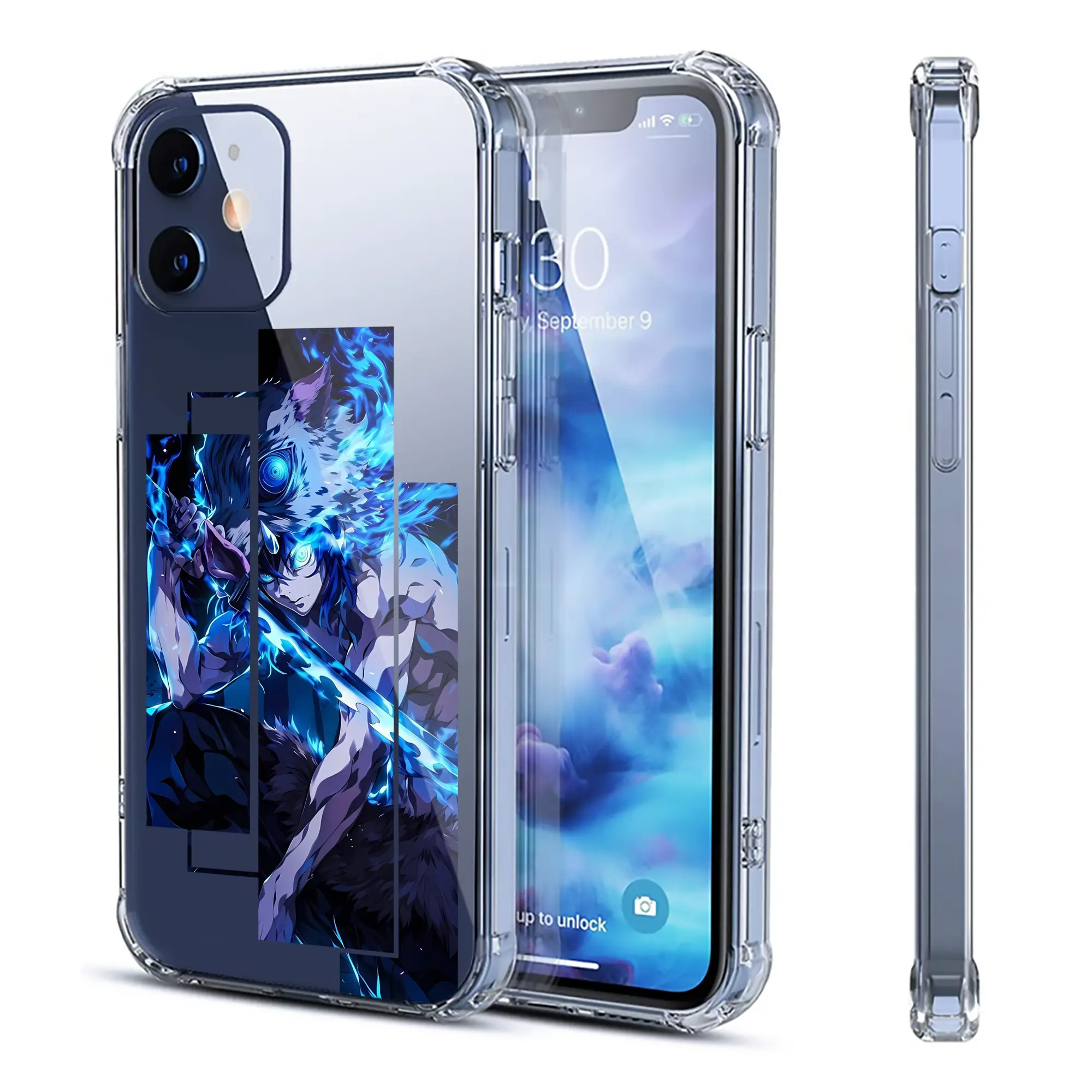 鬼滅の刃 グッズ,嘴平 伊之助 - IPhone 12シリーズ対応 ・ 透明スマホケース ・ クリアソフトケース ・ TPU素材 ・ 耐衝撃 ・ 高密着 ・ 防汚 防指紋 ・ 簡単着脱